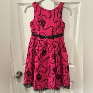 Sweet Heart Rose Girl’s Hot Pink & Black Formal Dress ~ Size 8